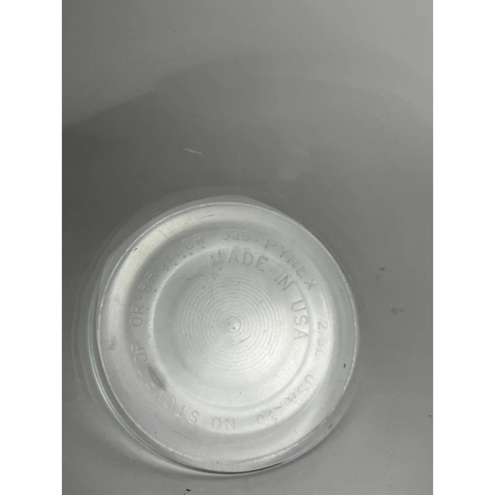 Pyrex Glass Mixing Bowl 325 2.5L Clear Made in‎ USA Oven Broiler Safe